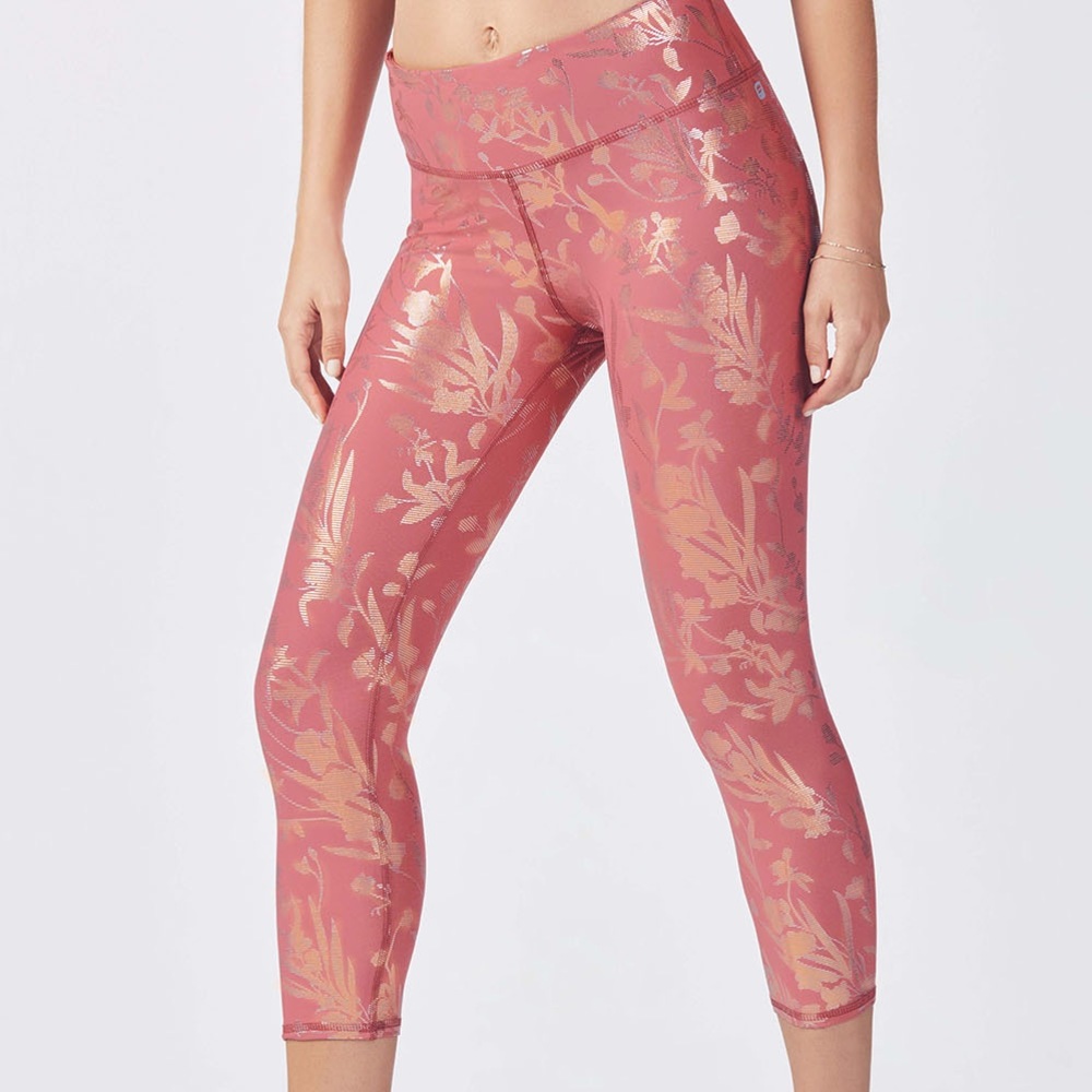Fabletics Mid Rise Floral Powerhold Capri Large